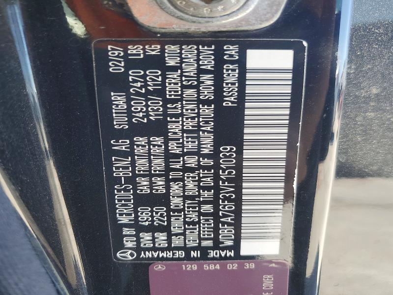 Auction sale of the 1997 Mercedes-benz Sl, vin: WDBFA76F3VF151039, lot number: 53413156