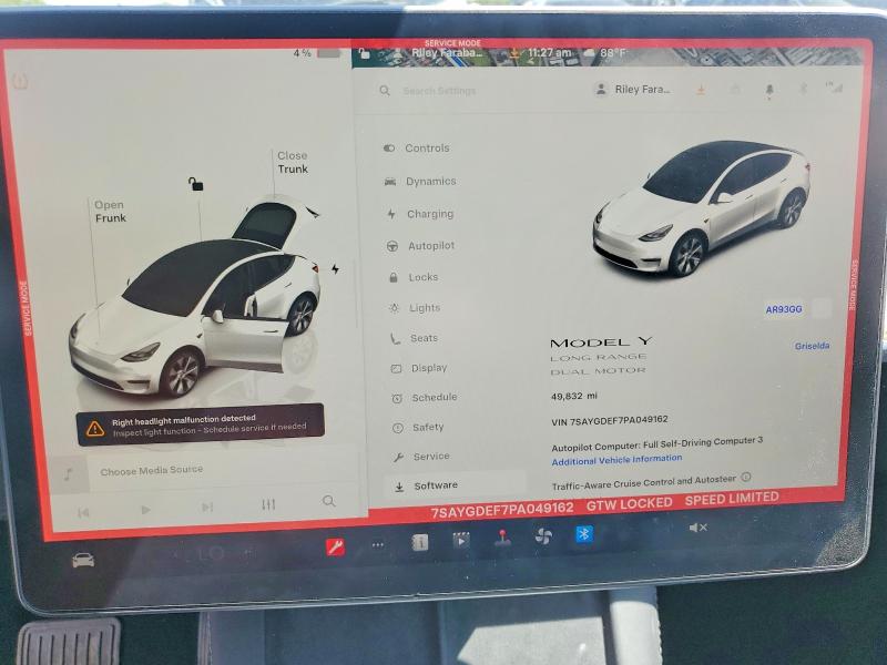 2023 Tesla Model Y მანქანა იყიდება აუქციონზე, vin: 7SAYGDEF7PA049162, აუქციონის ნომერი: 53111356