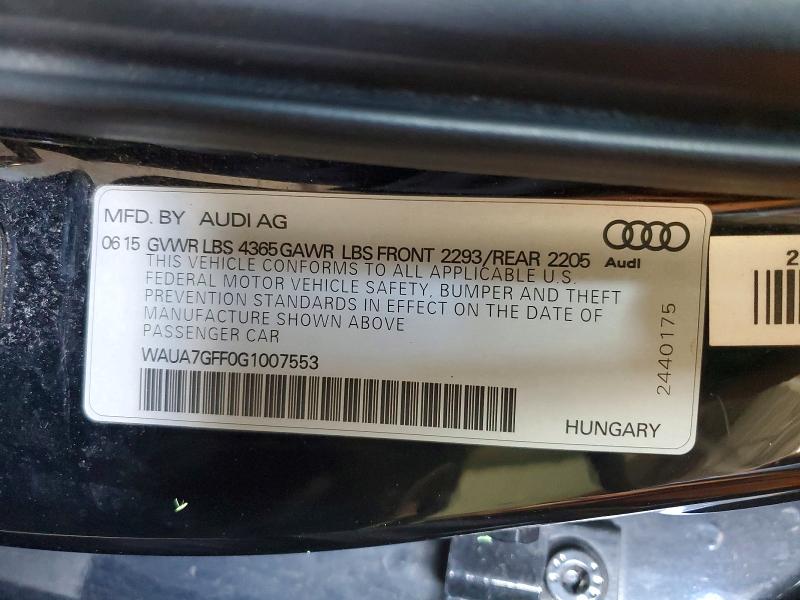Aukcja sprzedaży 2016 Audi A3, vin: WAUA7GFF0G1007553, numer aukcji: 52249476