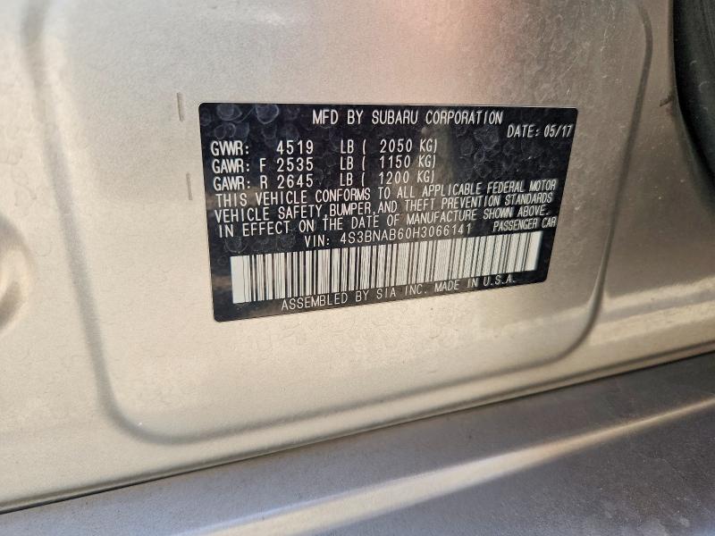 Aukcja sprzedaży 2017 Subaru Legacy, vin: 4S3BNAB60H3066141, numer aukcji: 54680886
