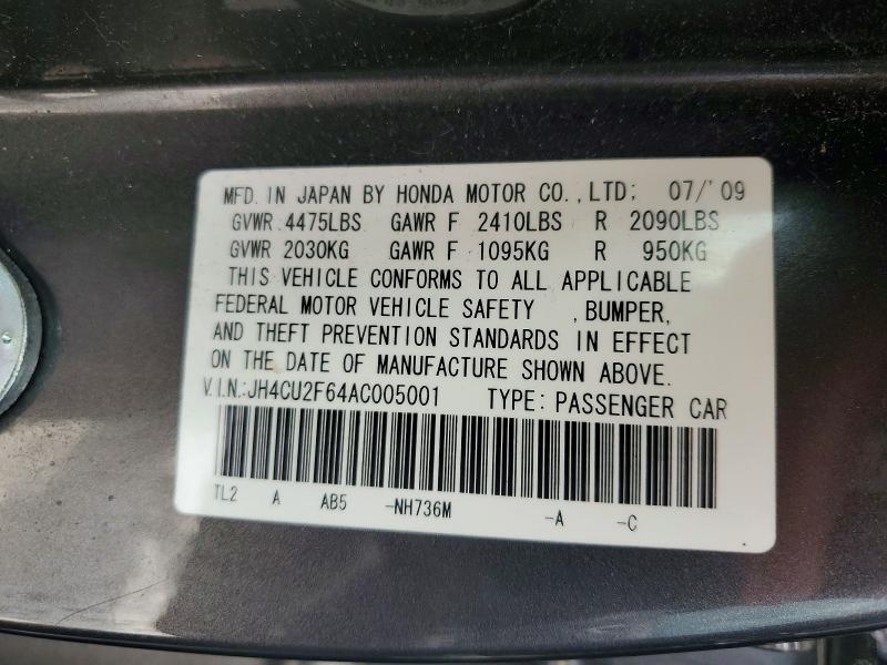 Aukcja sprzedaży 2010 Acura Tsx, vin: JH4CU2F64AC005001, numer aukcji: 54668076