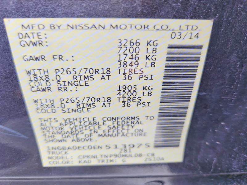 Продажа на аукционе авто 2014 Nissan Titan, vin: 1N6BA0EC0EN513975, номер лота: 52719836
