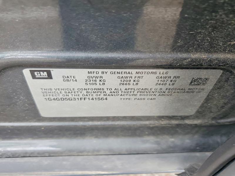 53526346 :رقم المزاد ، 1G4GD5G31FF141564 vin ، 2015 Buick Lacrosse مزاد بيع