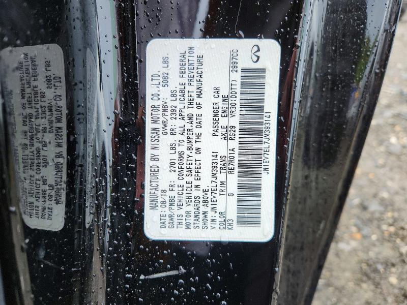 52805536 :رقم المزاد ، JN1EV7EL7JM393141 vin ، 2018 Infiniti Q60 مزاد بيع