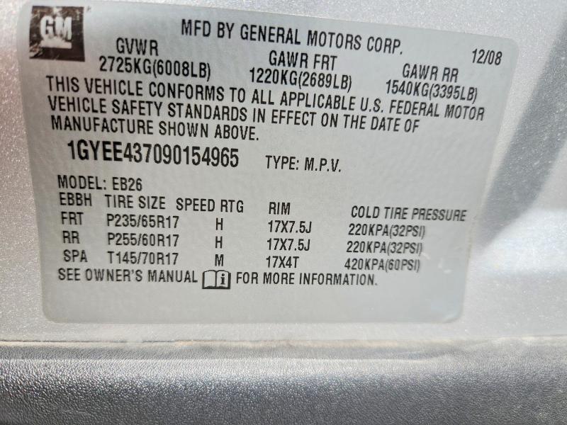 Aukcja sprzedaży 2009 Cadillac Srx, vin: 1GYEE437090154965, numer aukcji: 53744926