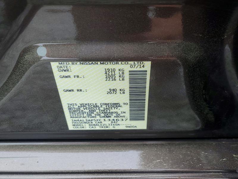 Продаж на аукціоні авто 2015 Nissan Altima, vin: 1N4AL3AP5FC134637, номер лоту: 54825416