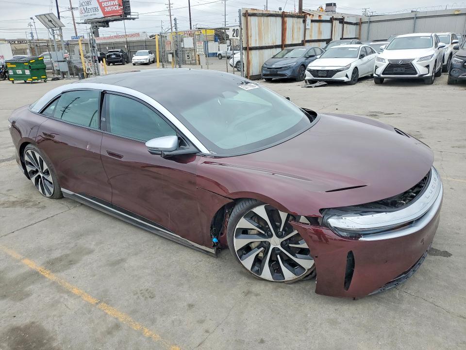 2022 Lucid Motors Air მანქანა იყიდება აუქციონზე, vin: 50EA1GBA8NA003550, აუქციონის ნომერი: 53777806
