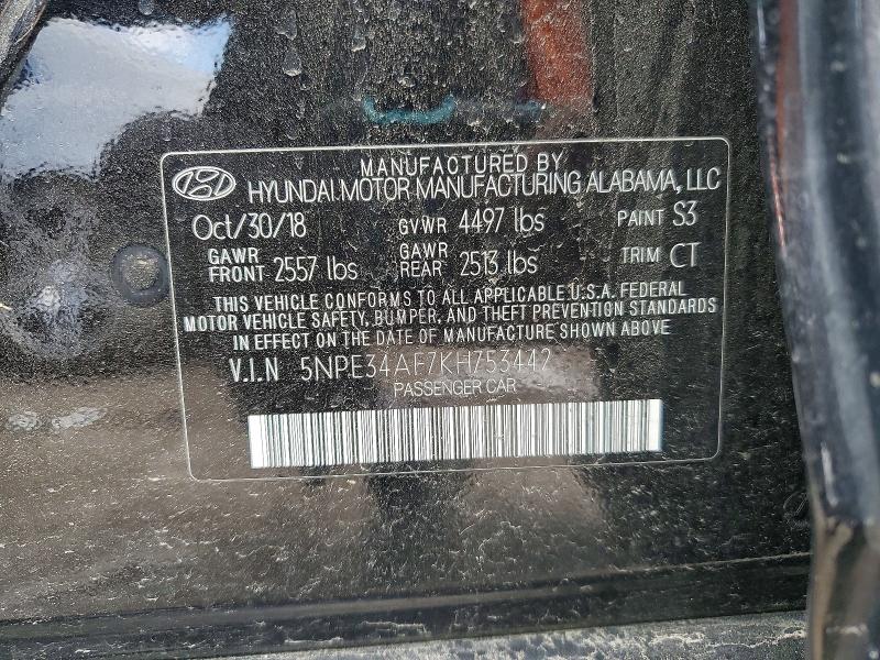 Продаж на аукціоні авто 2019 Hyundai Sonata, vin: 5NPE34AF7KH753442, номер лоту: 52905456