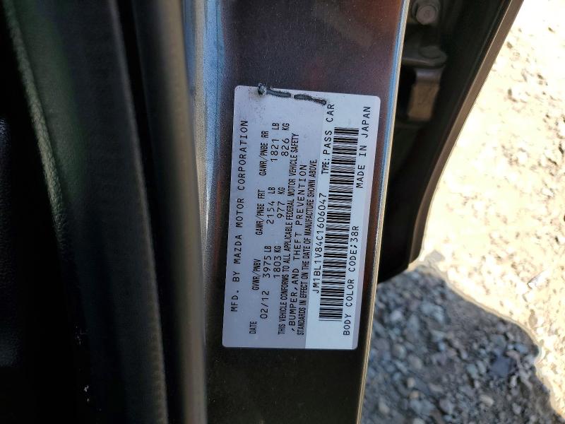 Продаж на аукціоні авто 2012 Mazda 3, vin: JM1BL1V84C1606047, номер лоту: 52484616