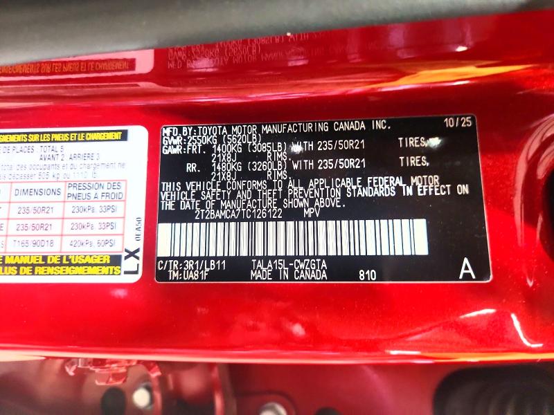 Продажа на аукционе авто 2026 Lexus Rx 350, vin: 2T2BAMCA7TC126122, номер лота: 53811906