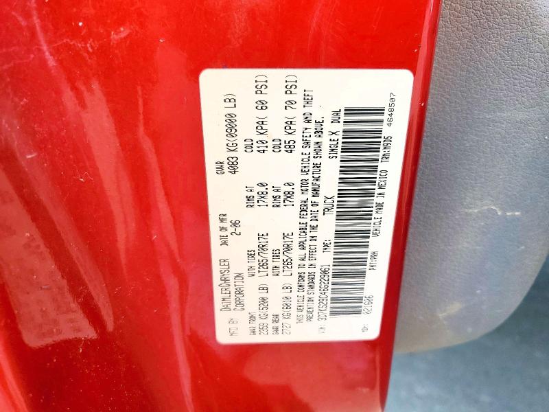 Продаж на аукціоні авто 2006 Dodge Ram 2500, vin: 3D7KS29C46G229061, номер лоту: 53241546