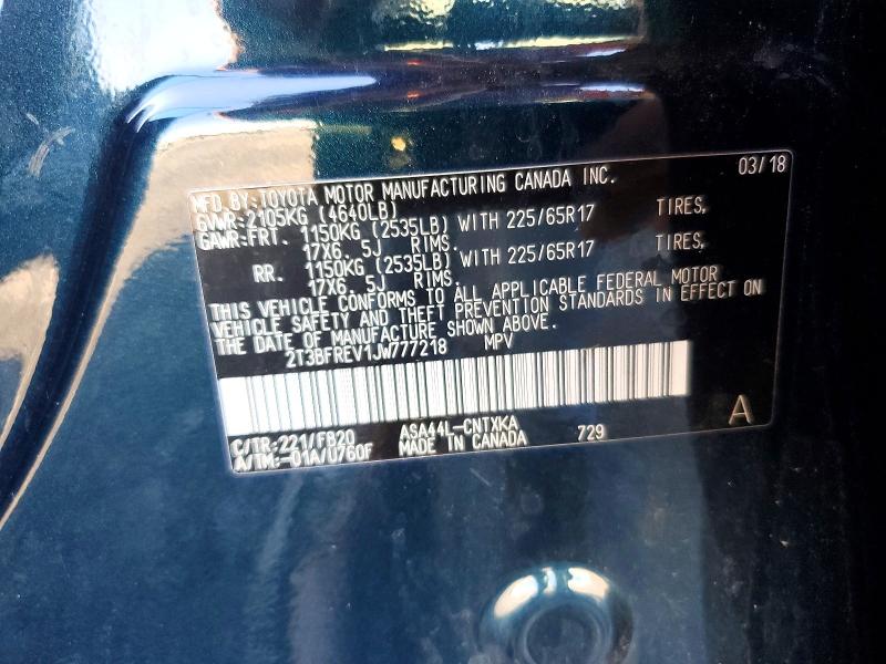 Продажа на аукционе авто 2018 Toyota Rav4, vin: 2T3BFREV1JW777218, номер лота: 55128706