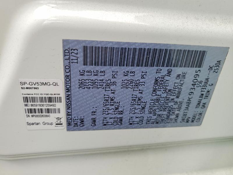 55062726 :رقم المزاد ، 5N1BT3AA8PC934095 vin ، 2023 Nissan Rogue مزاد بيع
