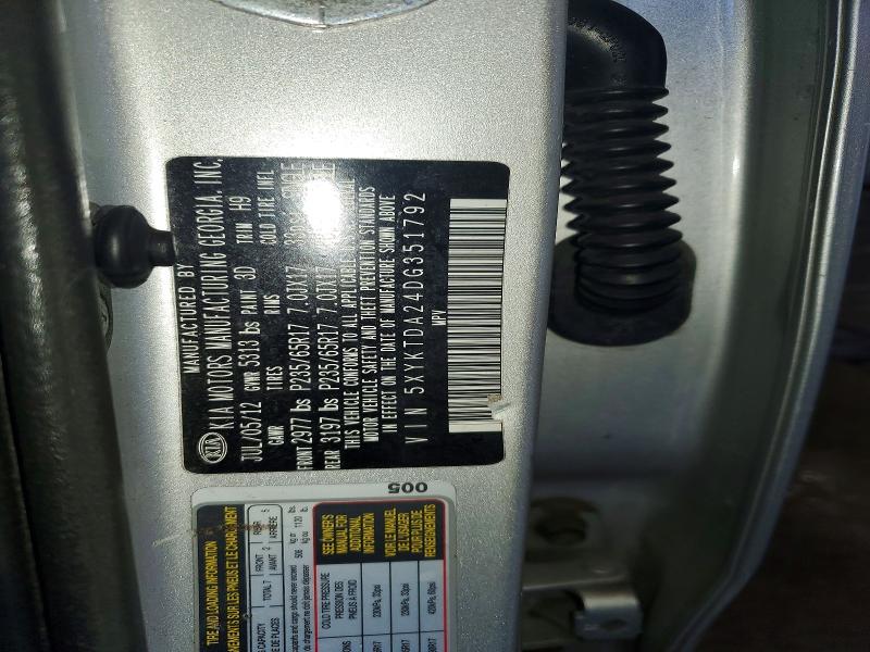 Aukcja sprzedaży 2013 Kia Sorento, vin: 5XYKTDA24DG351792, numer aukcji: 53172686