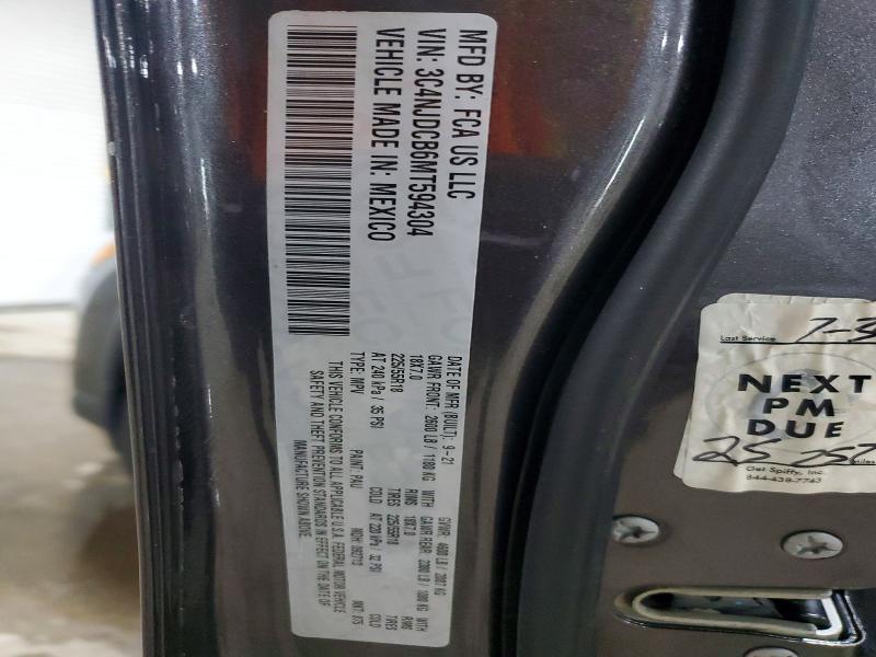 2021 Jeep Compass მანქანა იყიდება აუქციონზე, vin: 3C4NJDCB6MT594304, აუქციონის ნომერი: 51285686