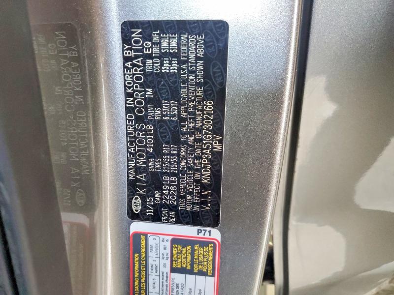 2016 Kia Soul მანქანა იყიდება აუქციონზე, vin: KNDJP3A51G7302166, აუქციონის ნომერი: 51700196