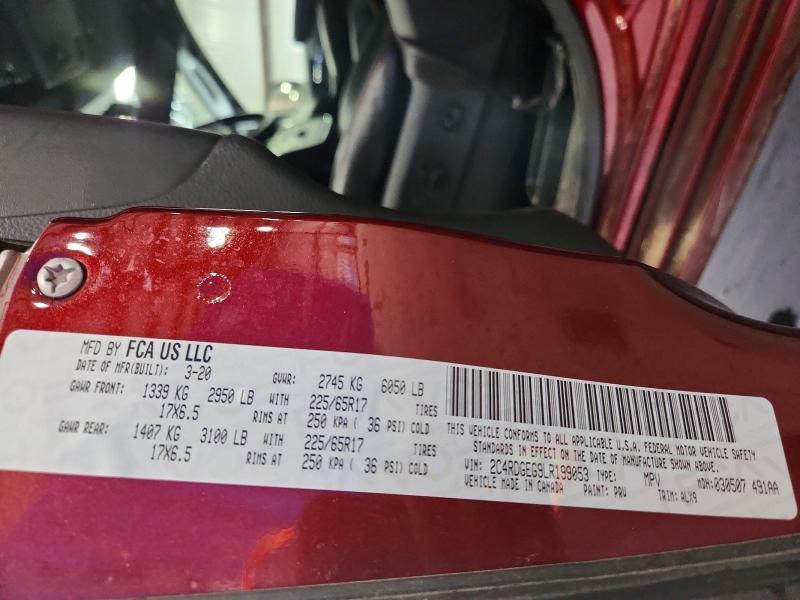 Aukcja sprzedaży 2020 Dodge Grand Caravan, vin: 2C4RDGEG9LR199053, numer aukcji: 52485856