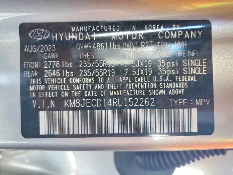 Aukcja sprzedaży 2024 Hyundai Tucson, vin: KM8JECD14RU152262, numer aukcji: 54143386