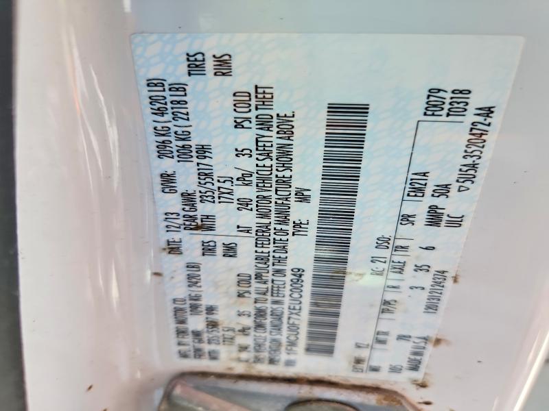 Продажа на аукционе авто 2014 Ford Escape, vin: 1FMCU0F7XEUC00949, номер лота: 53898386