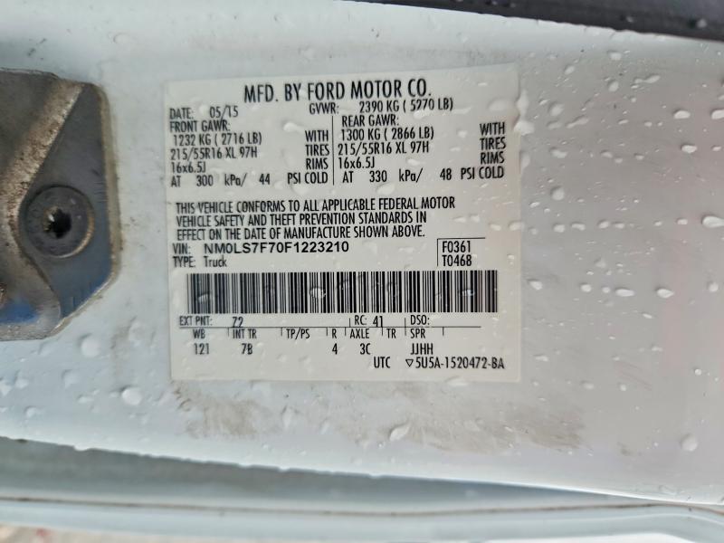 Продаж на аукціоні авто 2015 Ford Transit Connect, vin: NM0LS7F70F1223210, номер лоту: 55211046