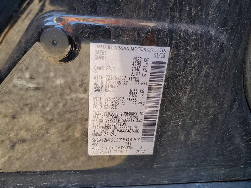 Продаж на аукціоні авто 2018 Nissan Rogue, vin: 5N1AT2MT5JC750467, номер лоту: 55102336