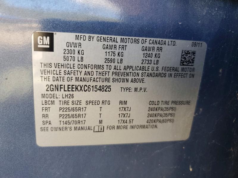 Продаж на аукціоні авто 2012 Chevrolet Equinox, vin: 2GNFLEEKXC6154825, номер лоту: 52528786