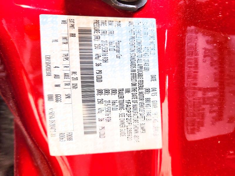 52224896 :رقم المزاد ، 1FADP3F20FL285920 vin ، 2015 Ford Focus مزاد بيع