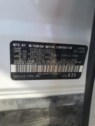 2023 Mitsubishi Outlander მანქანა იყიდება აუქციონზე, vin: JA4J3VA81PZ027978, აუქციონის ნომერი: 54723026