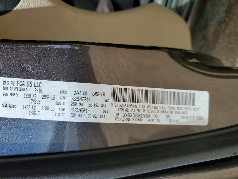 54291506 :رقم المزاد ، 2C4RC1CG5GR174904 vin ، 2016 Chrysler Town & Country مزاد بيع