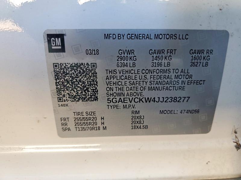 Aukcja sprzedaży 2018 Buick Enclave, vin: 5GAEVCKW4JJ238277, numer aukcji: 53353926