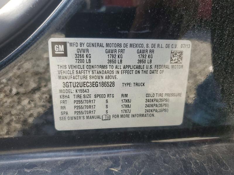 Продаж на аукціоні авто 2014 Gmc Sierra, vin: 3GTU2UEC3EG186528, номер лоту: 54152626