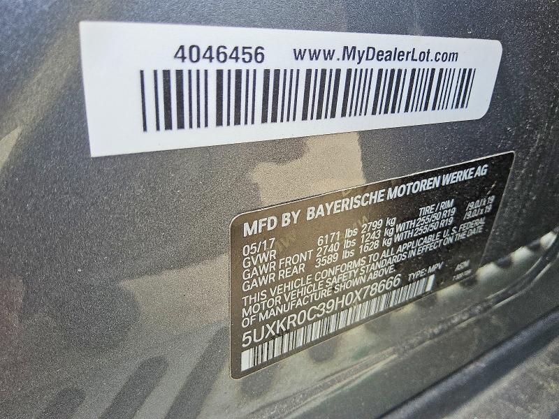 Продаж на аукціоні авто 2017 Bmw X5, vin: 5UXKR0C39H0X78666, номер лоту: 52489086