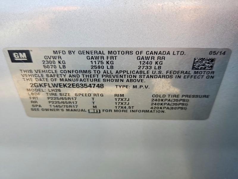 Продаж на аукціоні авто 2014 Gmc Terrain, vin: 2GKFLWEK2E6354748, номер лоту: 53785786