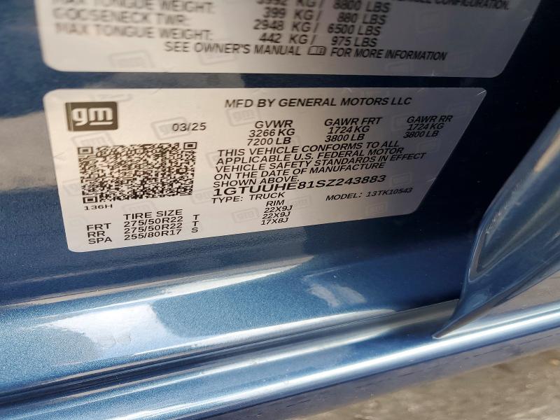 Продаж на аукціоні авто 2025 Gmc Sierra, vin: 1GTUUHE81SZ243883, номер лоту: 52945096