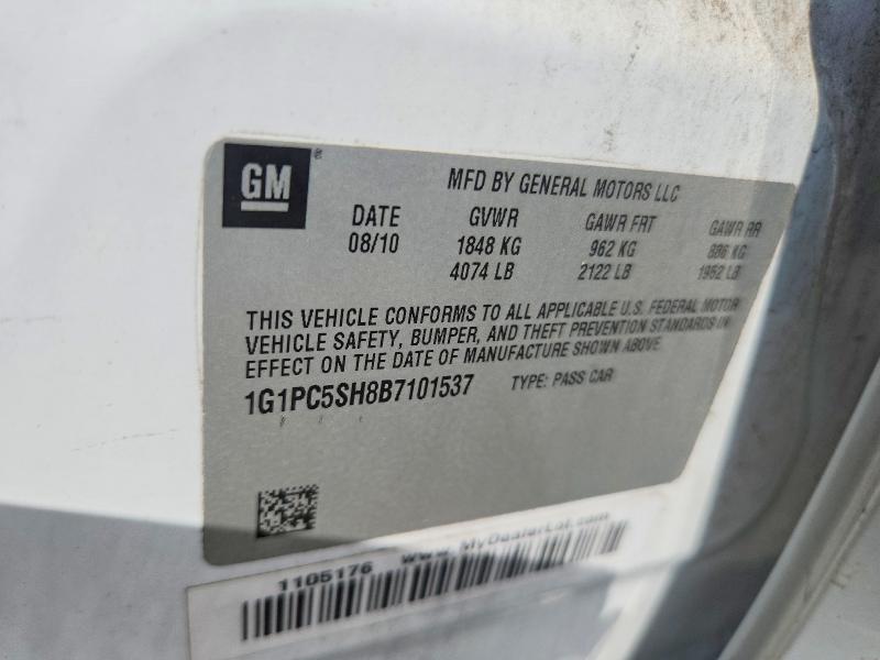 55370946 :رقم المزاد ، 1G1PC5SH8B7101537 vin ، 2011 Chevrolet Cruze مزاد بيع