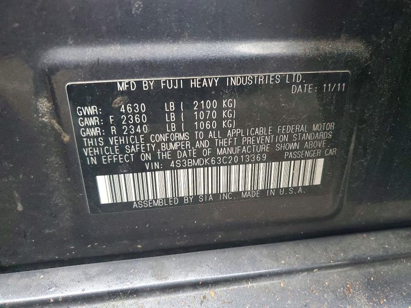 Продаж на аукціоні авто 2012 Subaru Legacy, vin: 4S3BMDK63C2013369, номер лоту: 54411026