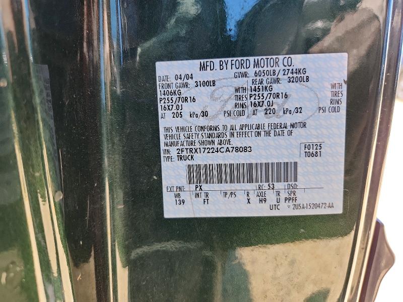 Продажа на аукционе авто 2004 Ford F-150 Heritage, vin: 2FTRX17224CA78083, номер лота: 52883716