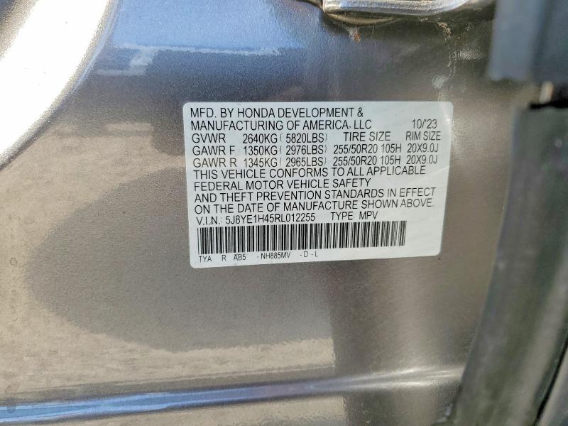 2024 Acura Mdx მანქანა იყიდება აუქციონზე, vin: 5J8YE1H45RL012255, აუქციონის ნომერი: 53946746