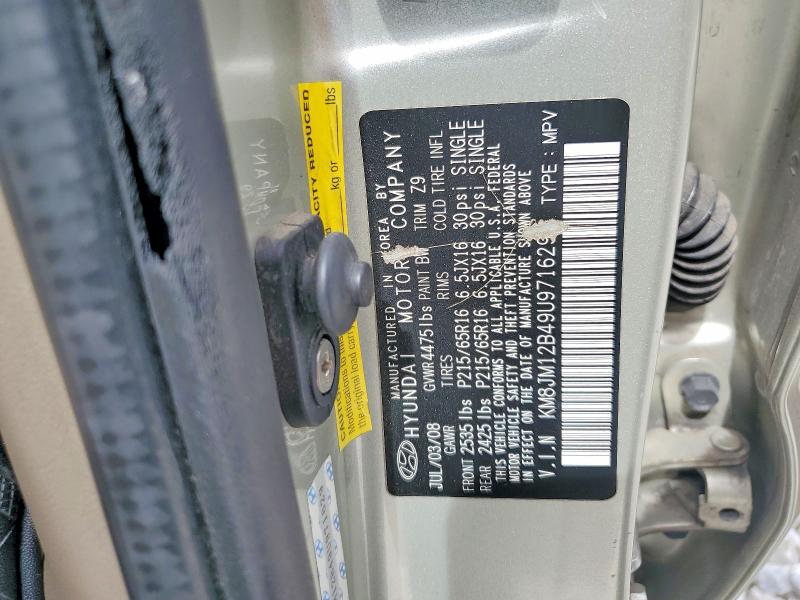 55001756 :رقم المزاد ، KM8JM12B49U971629 vin ، 2009 Hyundai Tucson مزاد بيع
