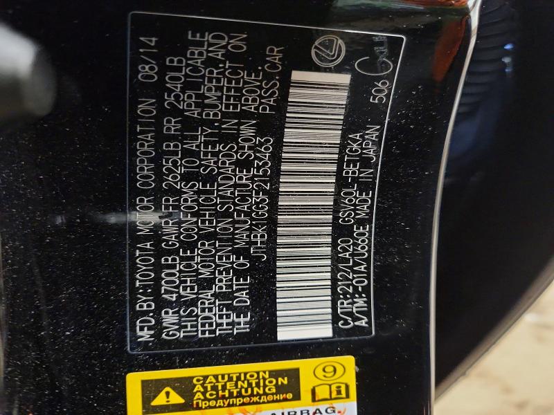 Aukcja sprzedaży 2015 Lexus Es, vin: JTHBK1GG3F2153463, numer aukcji: 53053116