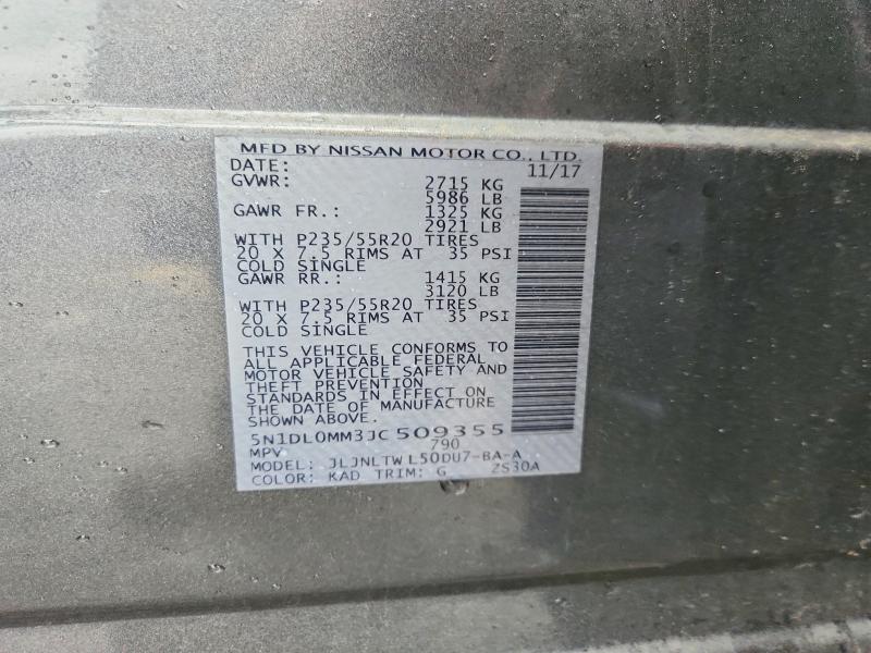 Aukcja sprzedaży 2018 Infiniti Qx60, vin: 5N1DL0MM3JC509355, numer aukcji: 51985386