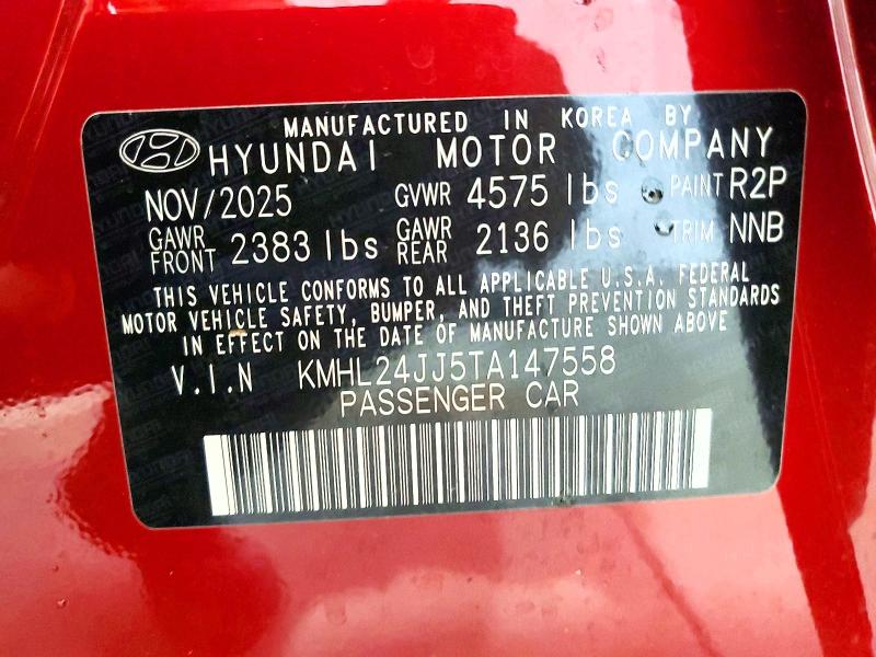 Продажа на аукционе авто 2026 Hyundai Sonata Hybrid, vin: KMHL24JJ5TA147558, номер лота: 52722296