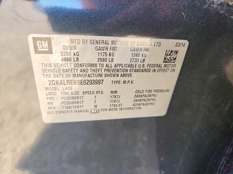 2014 Gmc Terrain მანქანა იყიდება აუქციონზე, vin: 2GKALREK8E6293997, აუქციონის ნომერი: 54209716