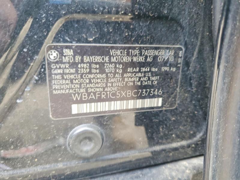 Продажа на аукционе авто 2011 Bmw 528, vin: WBAFR1C5XBC737346, номер лота: 54233756