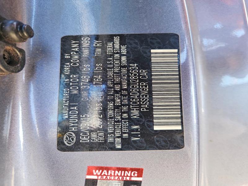 2016 Hyundai Veloster მანქანა იყიდება აუქციონზე, vin: KMHTC6AD6GU285634, აუქციონის ნომერი: 54307006