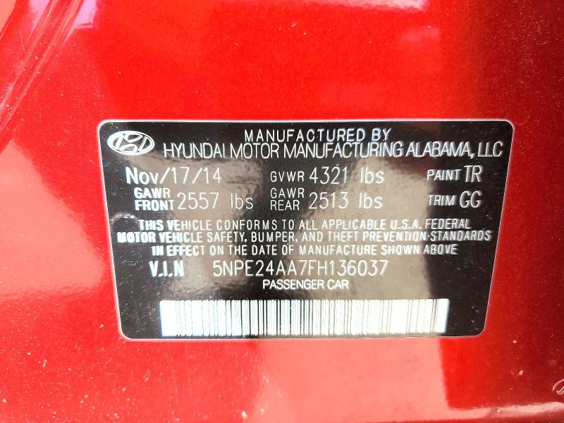 Продажа на аукционе авто 2015 Hyundai Sonata, vin: 5NPE24AA7FH136037, номер лота: 54675696