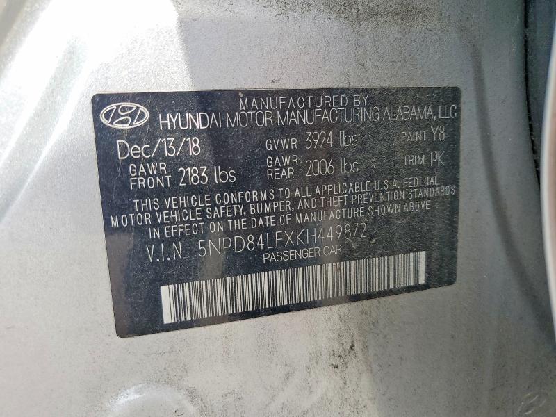 Продажа на аукционе авто 2019 Hyundai Elantra, vin: 5NPD84LFXKH449872, номер лота: 53116516