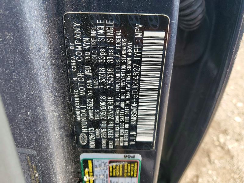 Aukcja sprzedaży 2014 Hyundai Santa Fe, vin: KM8SMDHF5EU044827, numer aukcji: 54993396
