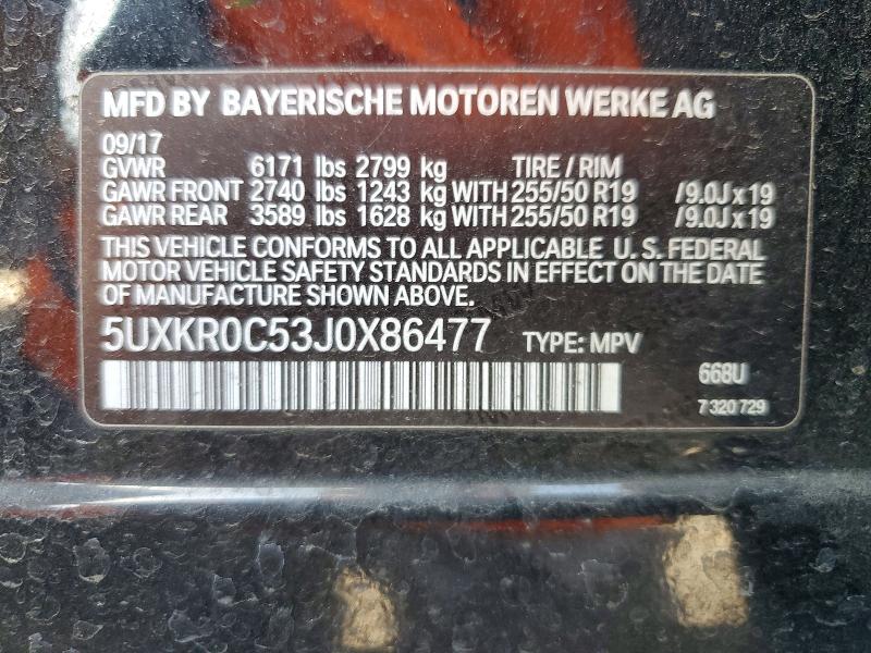 54201226 :رقم المزاد ، 5UXKR0C53J0X86477 vin ، 2018 Bmw X5 مزاد بيع