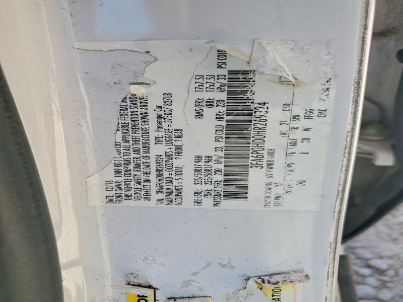 Aukcja sprzedaży 2017 Ford Fusion, vin: 3FA6P0HD0HR269324, numer aukcji: 53947116